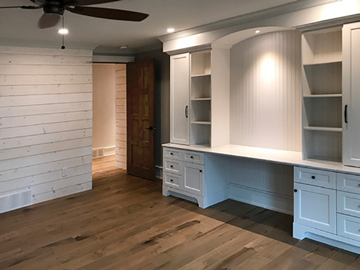 A Spacious Master Bedroom with custom cabinets